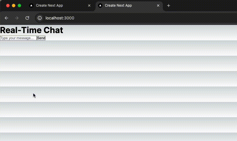Screenshot of chat app