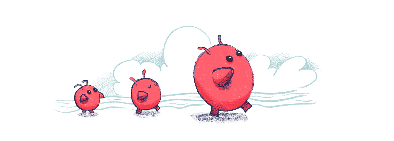 Illustration by Annie Ruygt of some little characters walking along